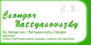 csongor mattyasovszky business card